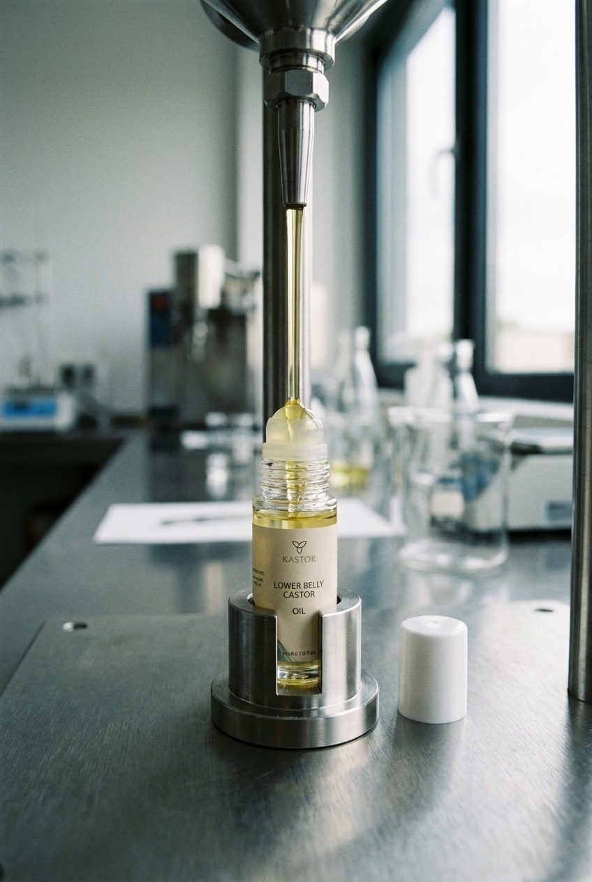 A Kastor roller being filled with castor oil